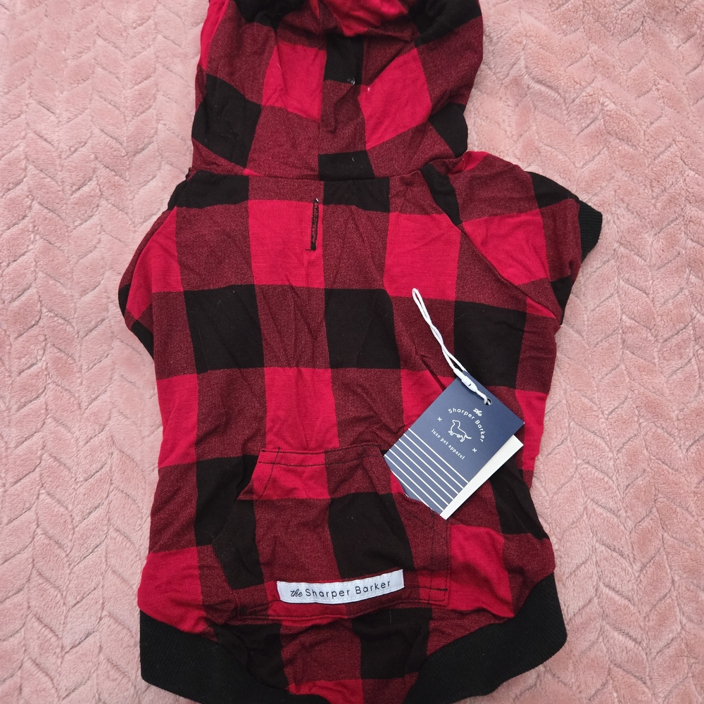 Red and Black Kids Checkered Hoodie